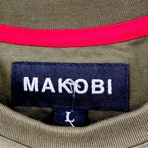 NEW MAKOBI Big & Tall Mastermind T-Shirt Khaki Green Tie Dye Crystals Size Large - Picture 5 of 6